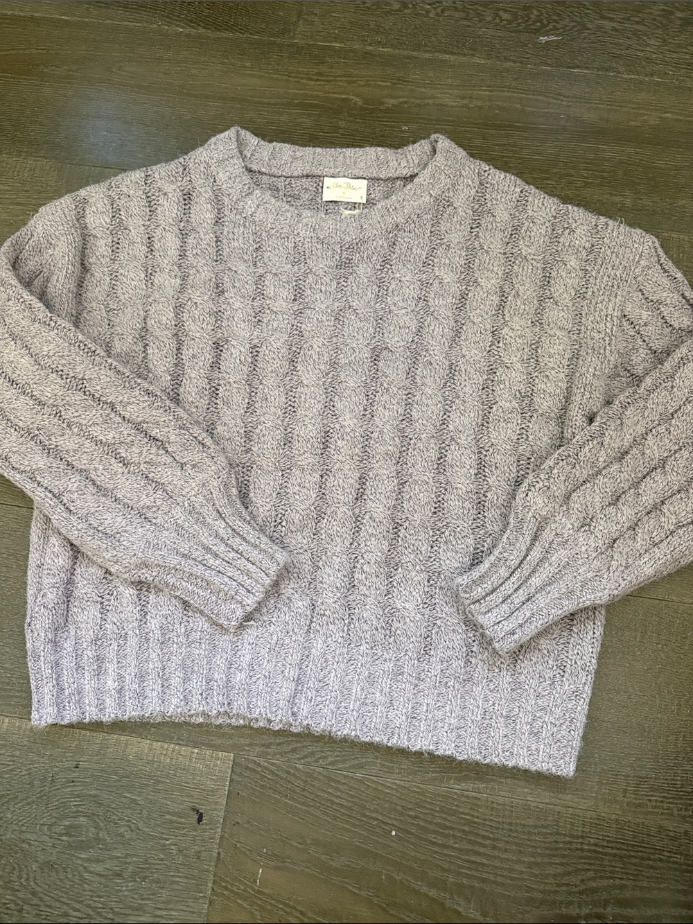 New Cozy Cable-Knit Crewneck Sweater - lavender purple super soft